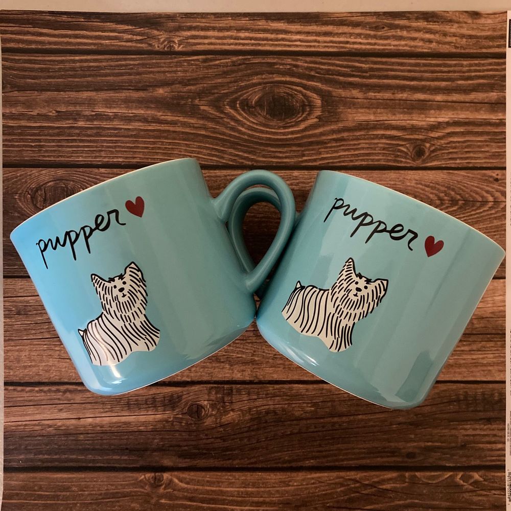 Lot of 2: Opal House Puppers 16oz Coffee Mug Blue
